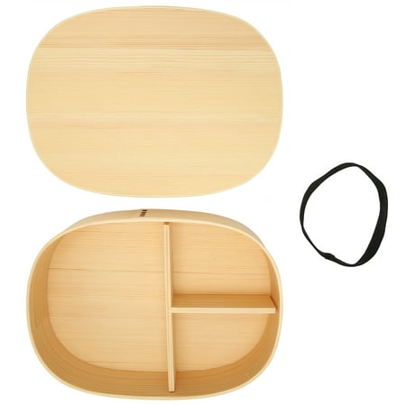 Lunch Box, Wood Lunch Box, 3 Compartments Practical For Adults Students