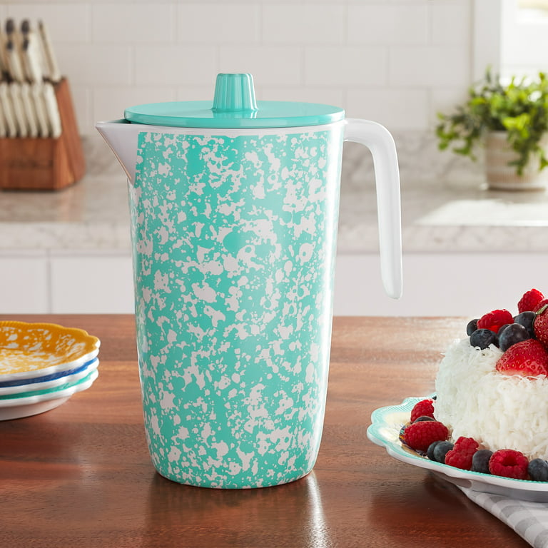 The Pioneer Woman Country Splatter 2-Quart Melamine Pitcher, Teal