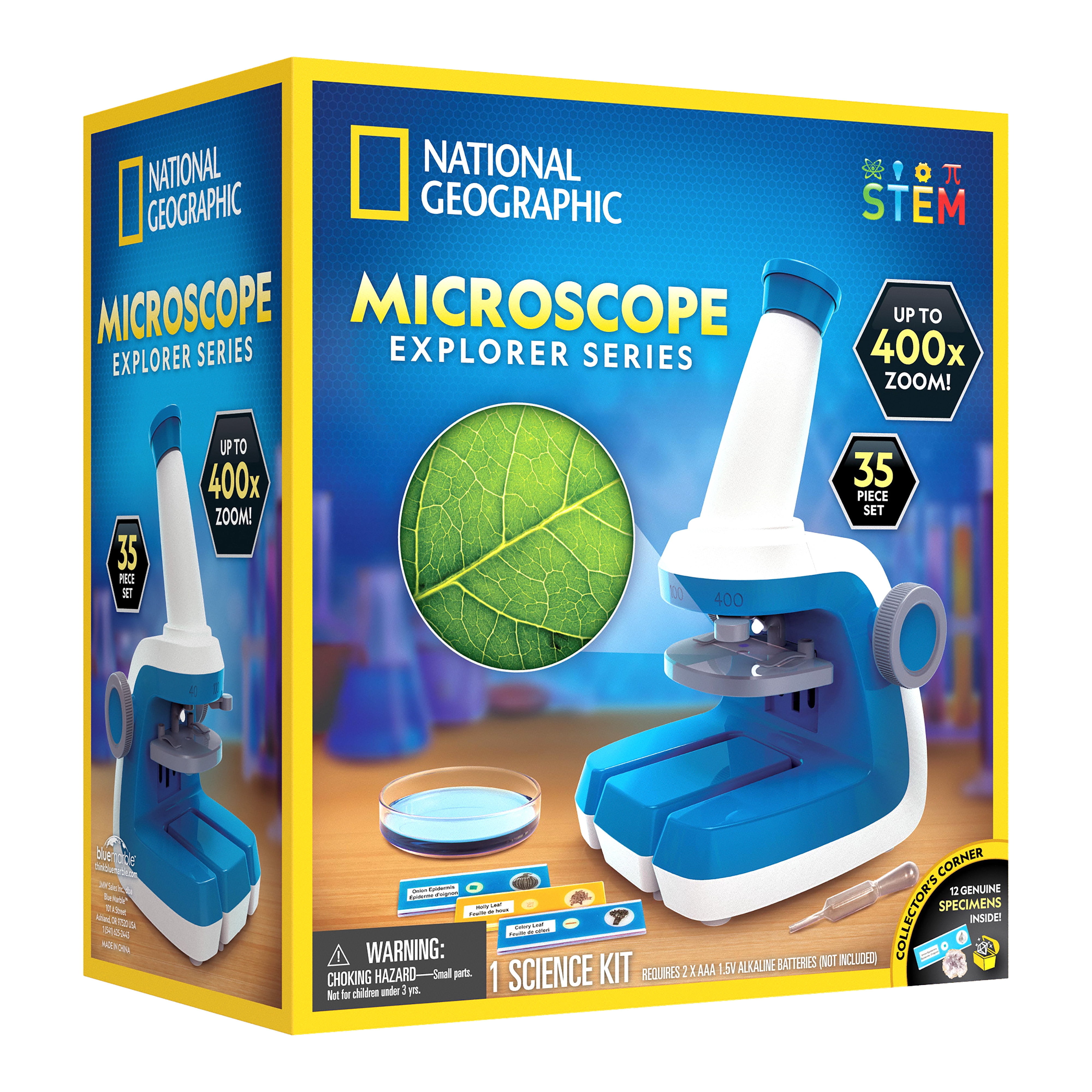 NATIONAL GEOGRAPHIC Kids Microscope Kit - Up to 400x Zoom