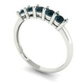 thumbnail image 2 of 0.35 ctw Wedding Band for Women - 18K White Gold Natural London Blue Topaz Stackable Eternity Ring, 2 of 6