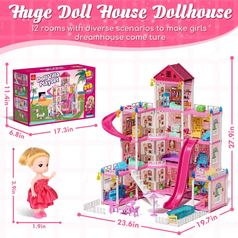 OROLIVING 12-Room Dream Dollhouse With LED String Lights photo 7