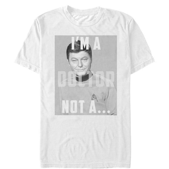 Men's Star Trek: The Original Series Bones' I'm a Doctor Not A  Graphic Tee White Medium