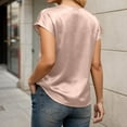 thumbnail image 5 of Satin T Shirts for Women 2026 Summer Short Sleeve V Neck Business Dressy Casual Office Work Tshirt Blouse, 5 of 7