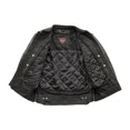 thumbnail image 3 of First Mfg Co - BiTurbo - Men's Motorcycle Biker Riding Black Leather Jacket - 4X Large, 3 of 5