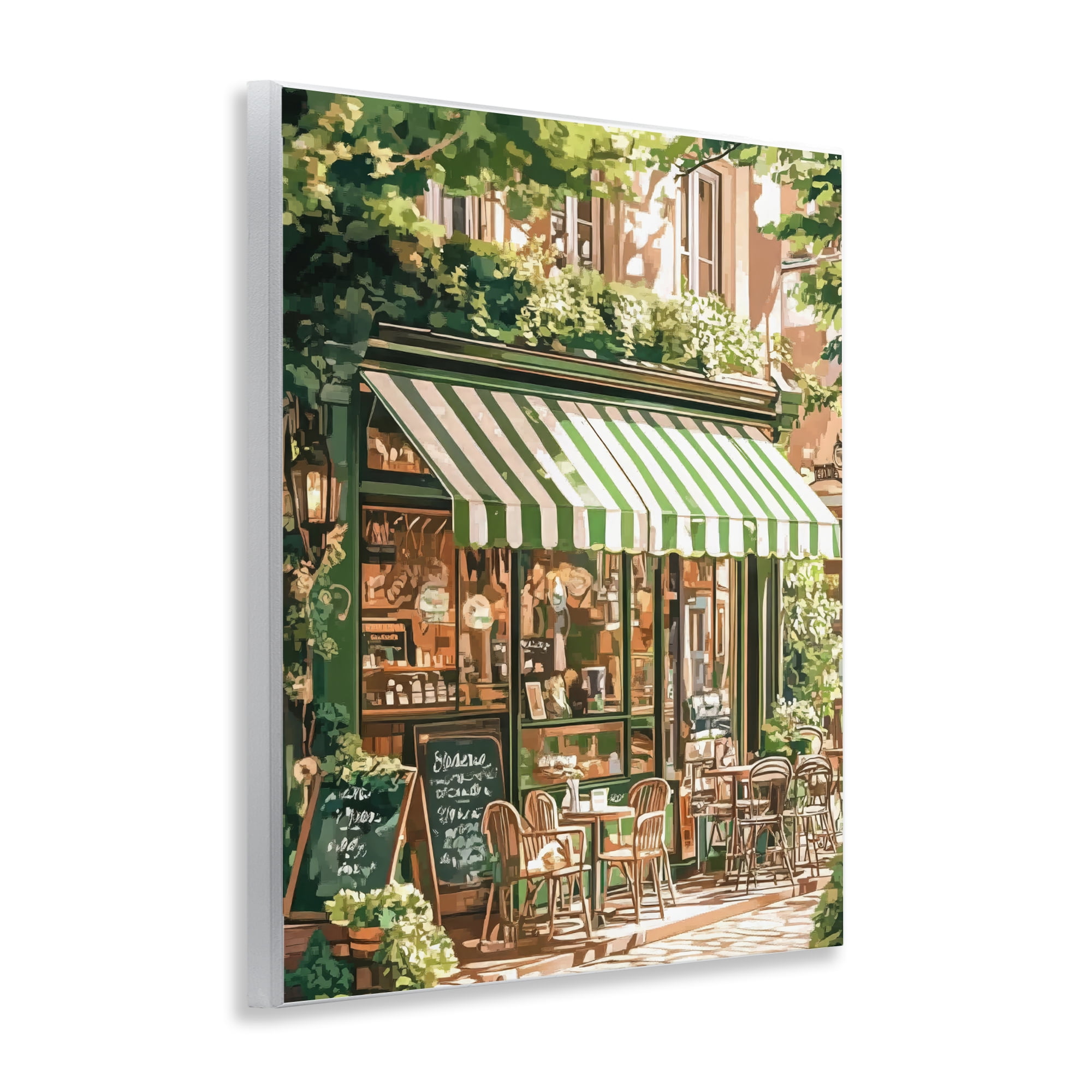 Stupell Industries Coffee Shop Awning & Greenery Wall Plaque Art, design by LSR Design Studio