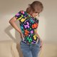 thumbnail image 3 of Balery Colorful Air Balloons1 Body de cuello redondo de manga corta para mujer Tops de manga corta Tops básicos-X-Large, 3 of 7