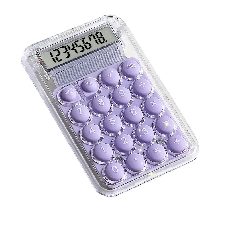 1Pcs Student Calculator LCD Display Large ScreenSiicone Buttons 8-digit Handhed StudyElectronic Calculator Schoo Supplies