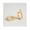 thumbnail image 2 of Aretes Xtellar Barra Dorada Con Doble Fila De Zirconias, 2 of 4