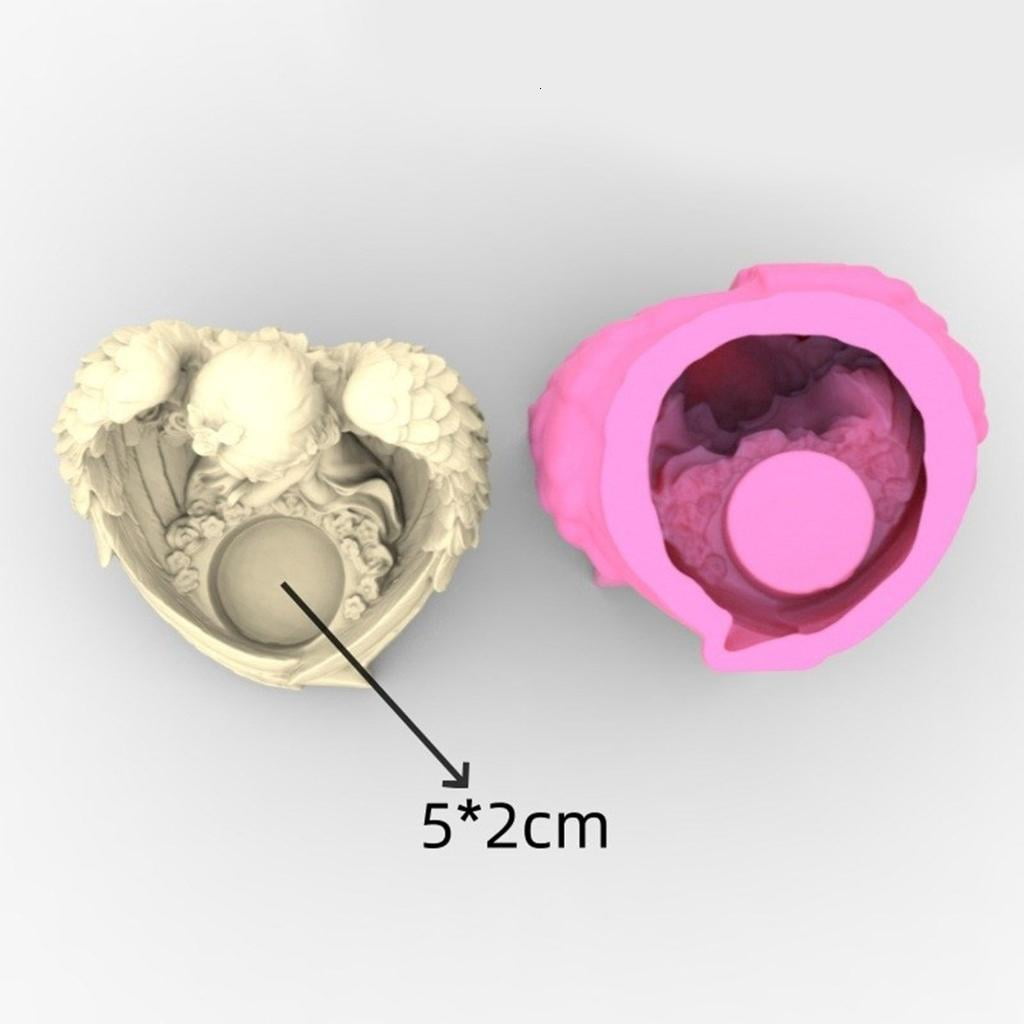 Giaone Silicone Crafts Moulds Candle Holder Molds Angel Girl Shaped for Hand-Making