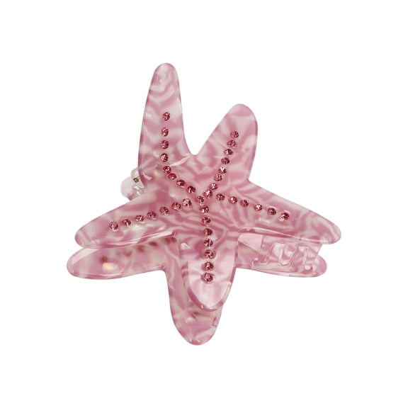 No Boundaries Acrylic Crystal Starfish Claw Clip, Pink