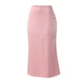 thumbnail image 6 of Women High Waist Midi Skirt Solid Color Satin Zipper Elegant Summer Skirts Vacation Holiday Female Dailywear, 6 of 7