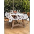 thumbnail image 3 of Outdoor Tablecloth with Umbrella Hole for Patio/Picnic/Party/Camping, Grey Wooden Grain Waterproof Table Cloth Rectangle Table Cover Washable, Brown Country Texas Star Branches (60"x 84"), 3 of 8