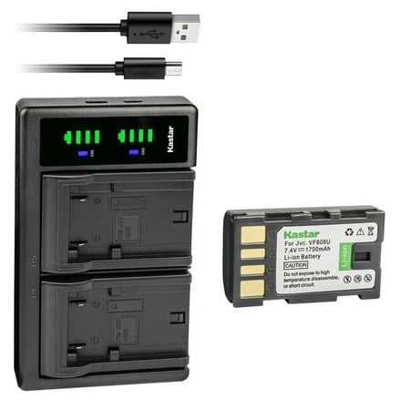 Kastar 1-Pack Battery and LTD2 USB Charger Replacement for JVC R-D770 GR-D770AC GR-D770E GR-D770EK GR-D770EX GR-D770US GR-D770VS GR-D771 GR-D771EK GR-D771EX GR-D771US GR-D775 GR-D775EK GR-D775EX