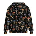 thumbnail image 5 of FOR U DESIGNS Butterfly Mushroom Zipper Hoodies for Women Oversized Hoodie Size S Comfortable Hooded Sweatshirt Zipper Front Women Long Sleeve Activewear Sportswear, 5 of 7