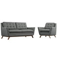 thumbnail image 2 of Modway Beguile Living Room Set Upholstered Fabric Set of 2 in Gray, 2 of 6
