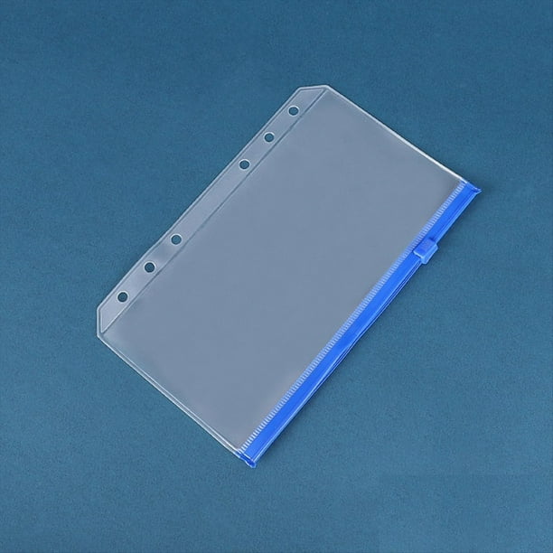 12 Unidades A6, Bolsillo para Carpeta de 6 Orificios, Sobres Económicos de PVC Impermeables, Bolsas para Carpetas con Cremallera para Cuaderno, Planificador, Carpetas de Viaje