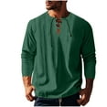 thumbnail image 1 of zbxnLI Mens Linen Shirts Drawstring V Neck Long Sleeve Shirt Lightweight Spring Fall Long Sleeve T-Shirts, 1 of 7