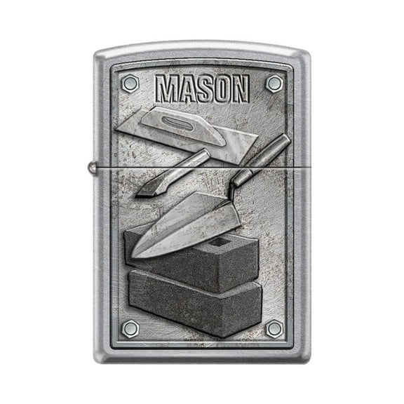 Zippo Lighter - Personalized Message Engraved on Backside for Tradesman or Craftsman Maintenance Worker Specialist (Mason Z5164)