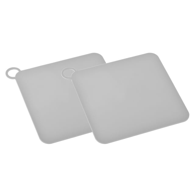 Tapón de silicona Uxcell para desagüe de piso, cubierta anti-olor de 8x8", cuadrada gris 2Pack