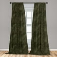 thumbnail image 4 of Ambesonne Olive Green Curtains, Line-Like Grunge Shapes, Pair of 28"x63", Dark Sepia Fawn and Brown, 4 of 4