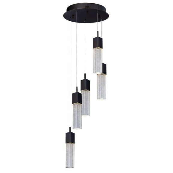 E22765-89BZ ET2 Lighting Fizz III-37.5W 5 LED Pendant in Mediterranean style-13.75 Inches wide by 12 inches high-Bronze Finish