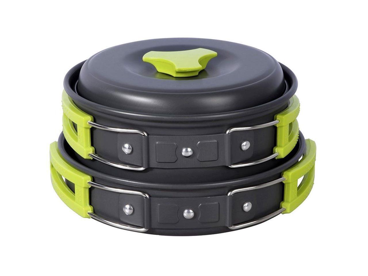 Camping Cookware Mess Kit Backpacking Gear & Hiking Outdoors Bug Out Bag Cooking