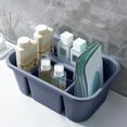 thumbnail image 4 of Portable Multi-Compartment Storage Tote, Plastic Divided Organizer with Handle, Small Household Supply Sorting Basket for Bathroom Kitchen Cosmetics Tools Craft, 4 of 6