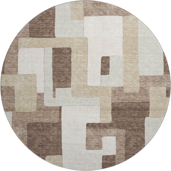 Dalyn Rugs Premium Machine Washable Mayfield AMF955 Brown 8' x 8' Round Rug