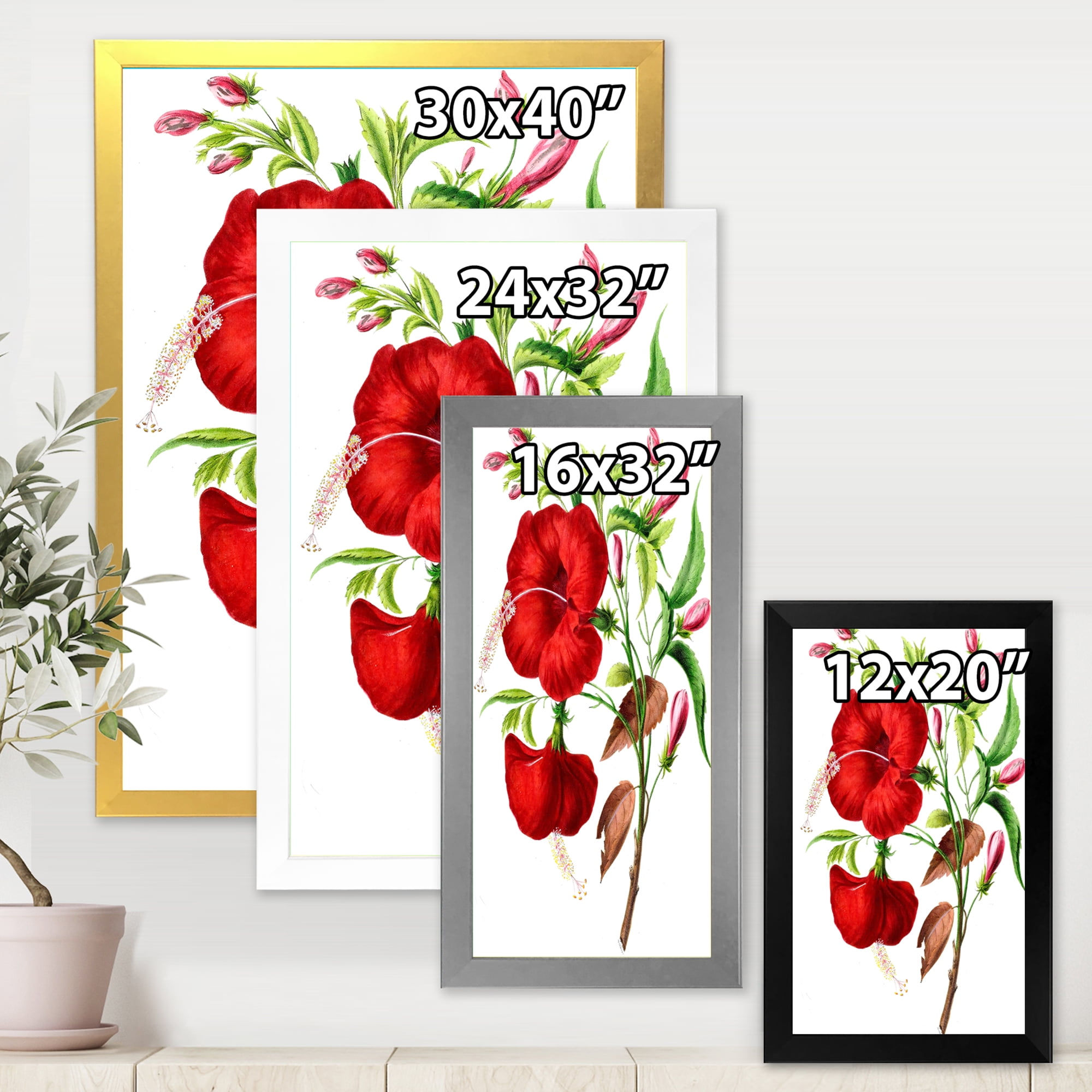 Designart 'Ancient American Flora I' Traditional Framed Art Print