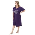 thumbnail image 6 of FEREMO Plus Size Nightgowns for Women Short Sleeve Printed Sleepwear Long Comfy Sleep Gown 2 Pack (3X), 6 of 7