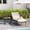 1 chair+1 table, variant on HAPPATIO Patio Chaise Lounge Chairs, Wicker Outdoor Lounge Chairs Set of 2 with Aluminum Frame, Thick Removable Cushion, All-Weather Outdoor Reclining Chair with Wheels for Pool Deck Porch Backyard