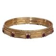thumbnail image 2 of 1928 Jewelry Women's Amethyst Purple Crystal Stone 3 Piece Bangle Bracelet, 2 of 3
