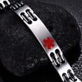 thumbnail image 4 of FenFang Free Engrave Adjustable Medical Bracelets Mens Emergency ID Bracelets for Women Stainless Steel Medical Alert Bracelets (Adjustable Medical Bracelets), 4 of 7