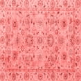 thumbnail image 1 of Ahgly Company Machine Washable Indoor Square Abstract Red Modern Area Rugs, 4' Square, 1 of 4