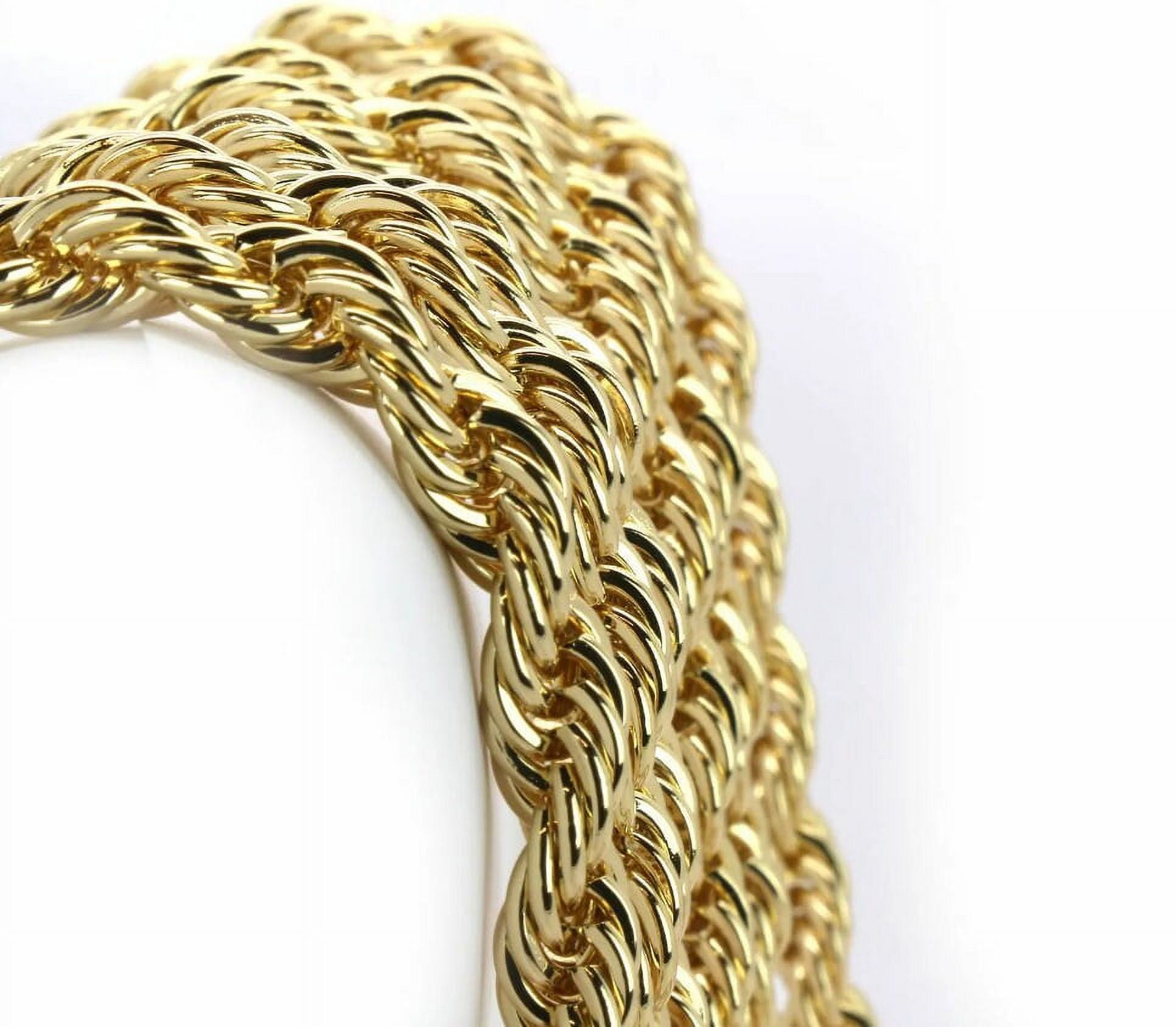 10K Real Yellow Gold 6mm Necklace Gold Rope Chain