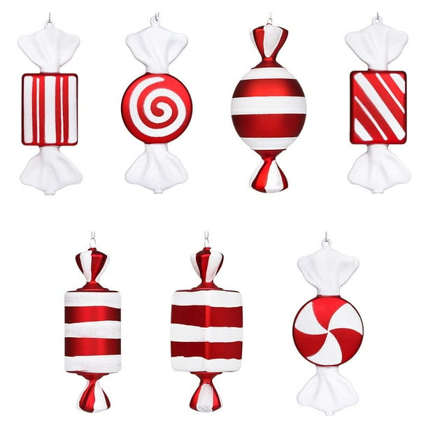 Colgante de caramelo de 15 cm, piruletas artificiales de PVC, adorno colgante para árbol de Navidad (G) Likrtyny Oficina Multiescena Multifunción