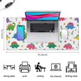 thumbnail image 5 of Long Mouse Pads for Desk,White Cartoon Dinosaurs Flowers Pattern Desk Mats on Top Of Desks, Desk Mouse Pad Extra Large with 3mm Non-Slip Base and Stitched Edge for Gaming,Office,Work,Home 35.4"x15.7", 5 of 6