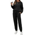 thumbnail image 4 of UVN Womens Fall Jogger Suit 2 Piece Set Long Sleeve Pullover Long Sweatpants with Pockets Ladies Sweatsuits Casual Lounge Set, 4 of 11