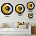 thumbnail image 5 of Designart "Yellow White Yin And Yang Balance and Harmony" Meditation Oversized Wall Clock, 5 of 5