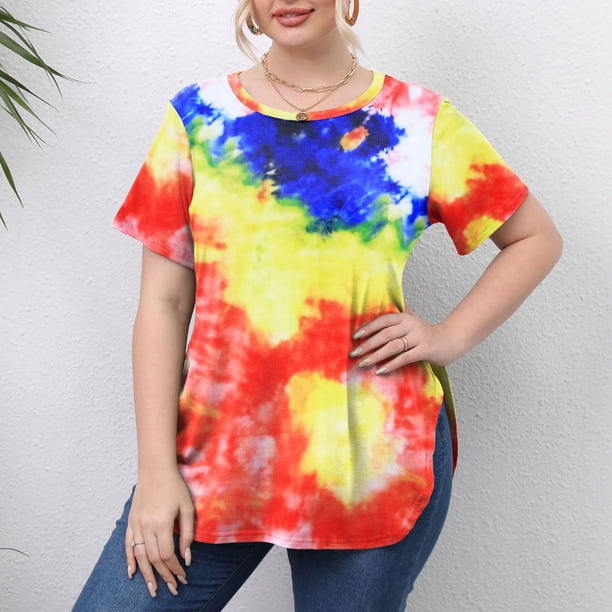 Fiudx Camisetas para Mujer Top Estampado Sin Posicionamiento con Cuello Redondo para Mujer