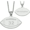 Personalized Planet Silver-Tone Football Necklace
