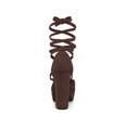 thumbnail image 2 of BLISSFUL STEP Women's Pumps Block Heels Platform Strappy Lace up Pumps Coffee 8, 2 of 8