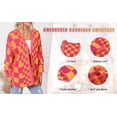 thumbnail image 5 of CURBODO Women's Vintage Checkered Cardigan Sweater Soft Chunky Knit Open Front Outerwear, 5 of 6