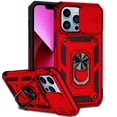 thumbnail image 1 of iPhone 13 Pro Max Case with Slide Camera Cover, Heavy Duty Military Grade Protection 360 Rotate Ring Holder Kickstand Shockproof Rugged Cover, Red, 1 of 7