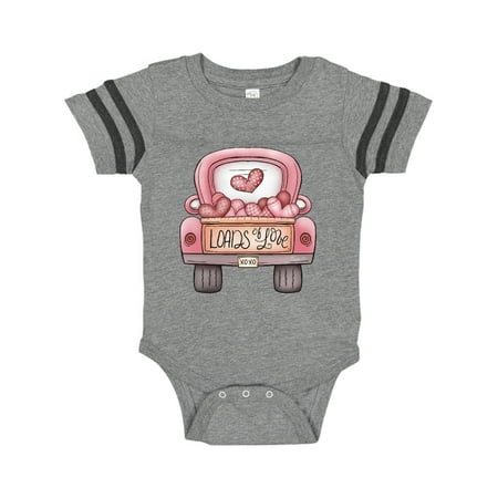 

Inktastic Loads of Love Valentines Day Pick Up Truck Gift Baby Boy or Baby Girl Bodysuit