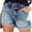 Blue, variant on biudgviw Jean Shorts for Women Ripped High Waisted Cuffed Hem Denim Shorts Wide Leg Stetchy Lounge Streetwear Casual Shorts with Pockets