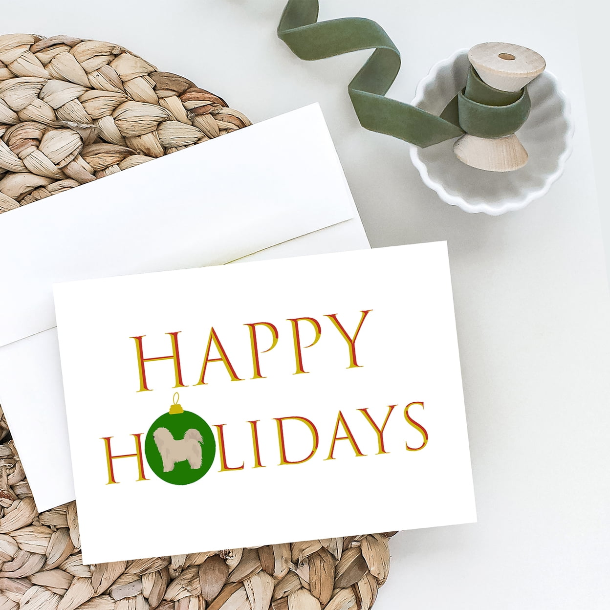 Odis Happy Holidays Greeting Cards and Envelopes Pack of 8 7 in x 5 in