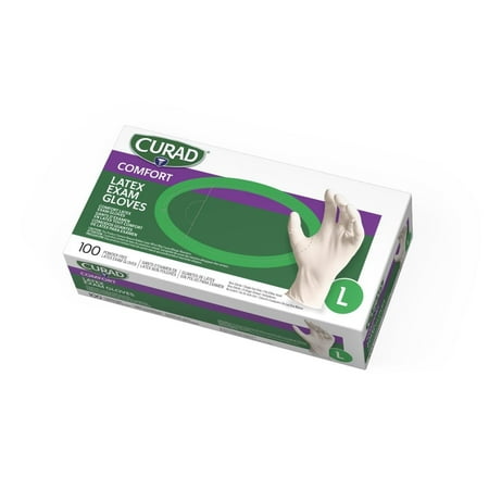 Curad Exam Gloves Latex 100ct Size Large