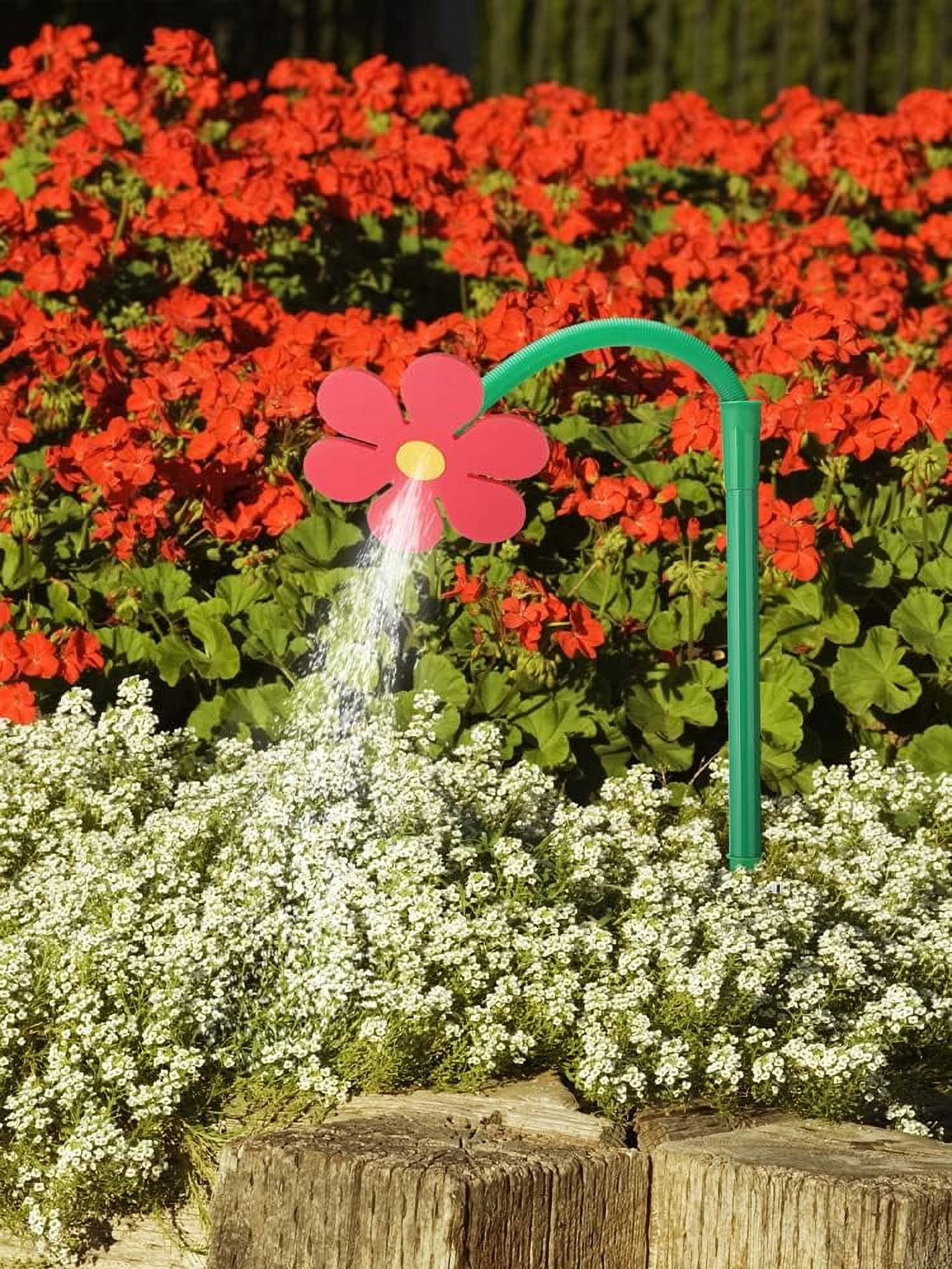 NFNSIG Crazy Daisy Sprinkler Shaped Garden Sprinkler 720° Rotating Garden Water Feature Sprinkler Dancing Moving Daisy Water Sprinkler for Garden Lawn(White)
