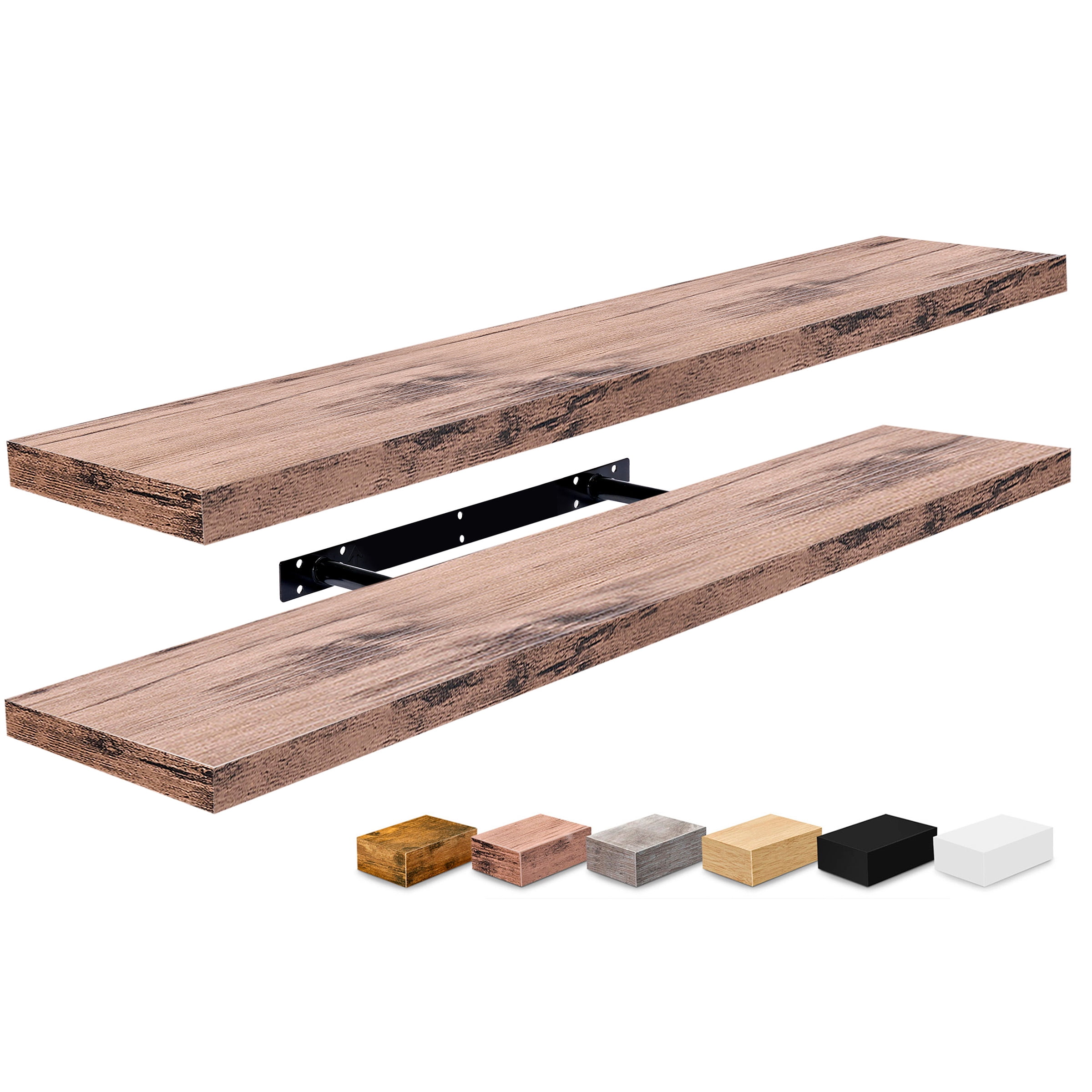 Sorbus Extra Long Floating Rectangle Shelves – 35" L x 9" D x 1.5" H Faux Wood Wall Shelves
